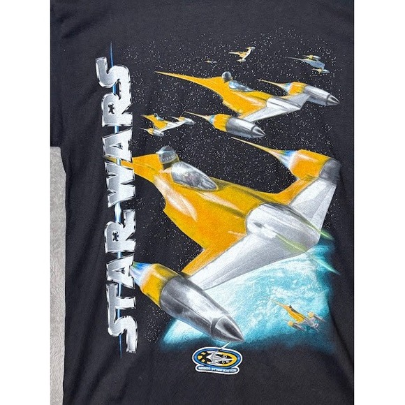 Vintage Star Wars Episode 1 Naboo Starfighter T Shirt Medium Black‎ - Picture 2 of 7